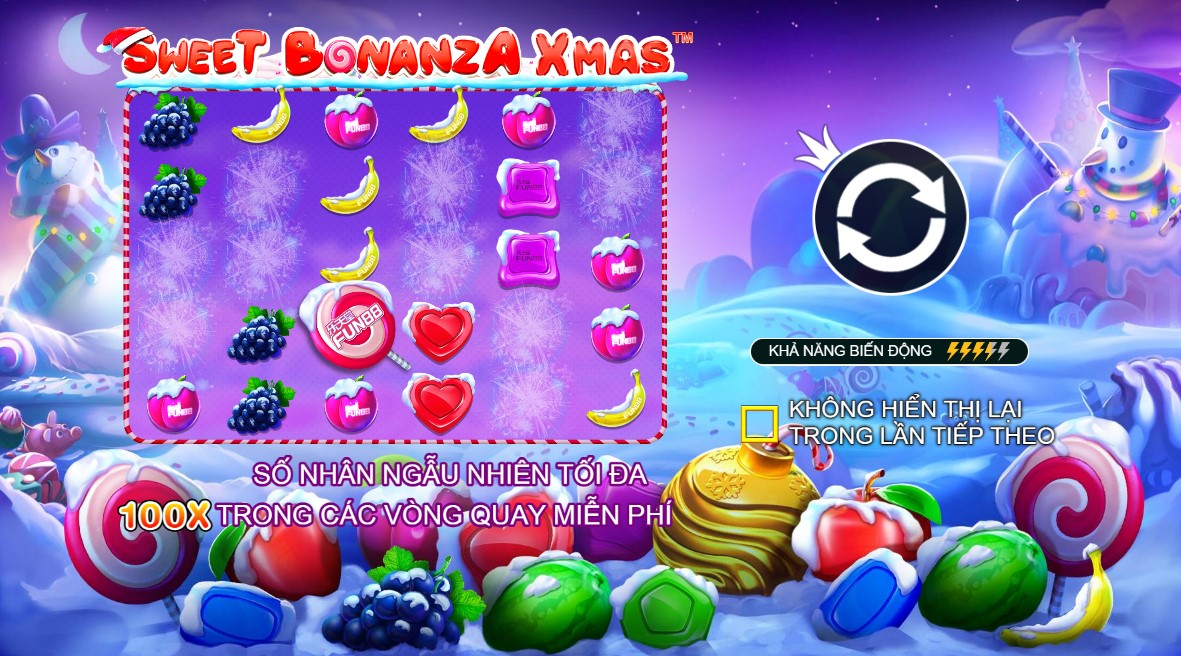 Tận hưởng không khí Noen với game slot online Sweet Bonanza Xmas