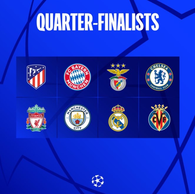 Những đội bóng góp mặt trong vòng tứ kết Champions League mùa giải 2021/2022