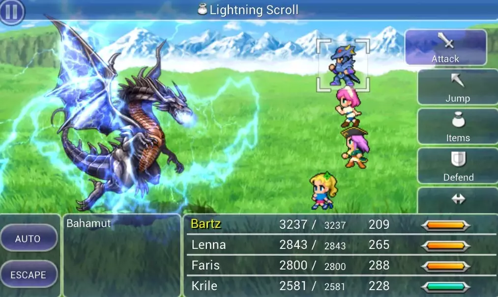 Giao diện game Final Fantasy 5